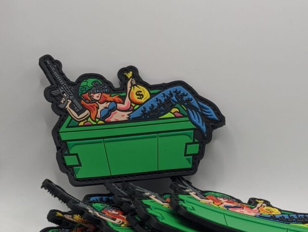 Custom PVC patch by Patchefy with raised 3D design and vibrant colors for long-lasting use